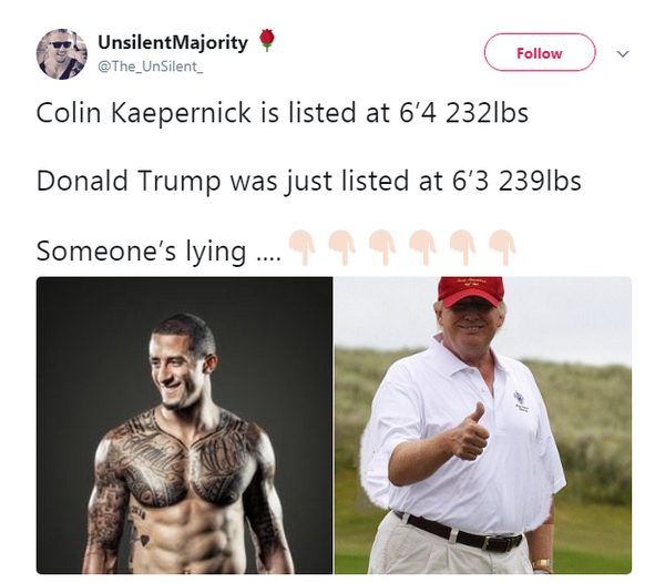 All Trump sees is green. All we see is a traitorous orange menace. Who is right? Place bets now!! (Trump continued)