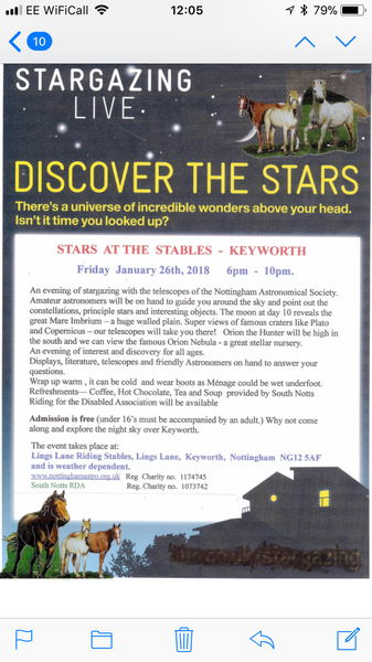 Star Gazing in Keyworth? Friday 26th Jan 2018