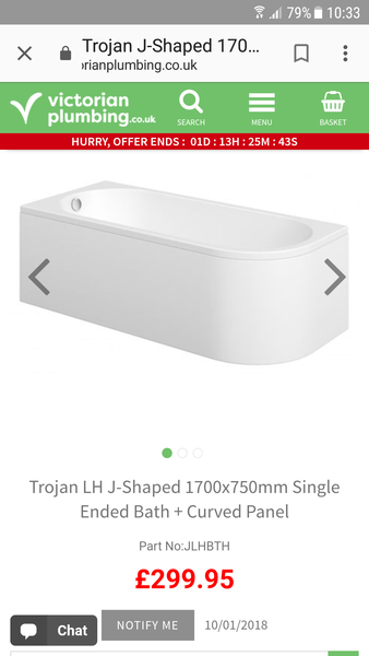 Anyone got a J-shaped bath?