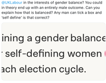 Labour party invents new bollocks made-up non-existent definition for woman