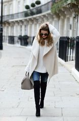 Black suede over thigh boots (flat)