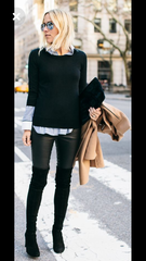Black suede over thigh boots (flat)