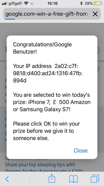 Oooh I won an iPhone!