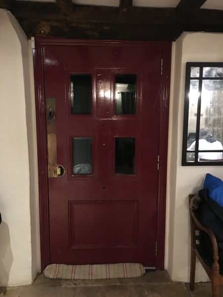 Curtain across the front door