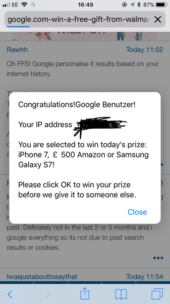 Oooh I won an iPhone!