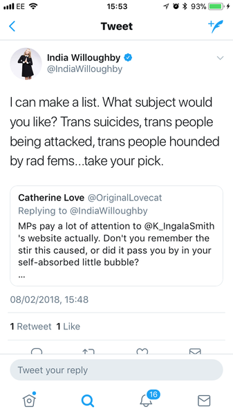 Fucking hell, India Willoughby is seriously slandering Karen Ingala Smith
