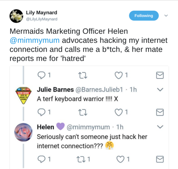 This is what Helen from Mermaids writes about MN feminist posters