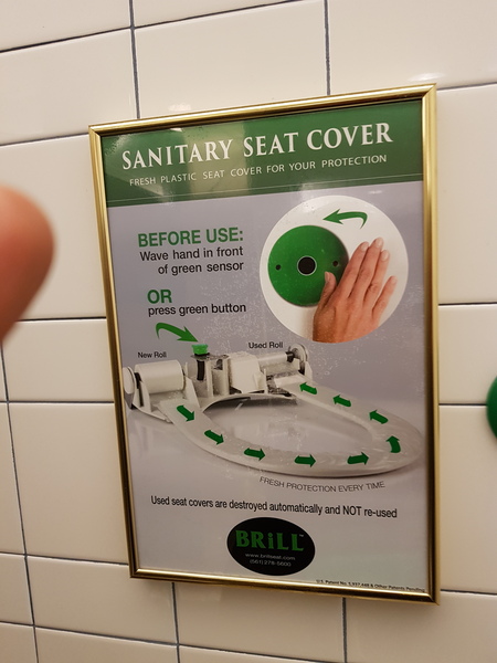 To put paper on the seat when using the loo in public?