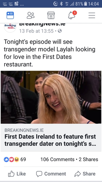 Transgender on 'take me out'
