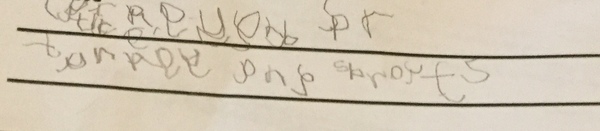 Year 1 writing samples.