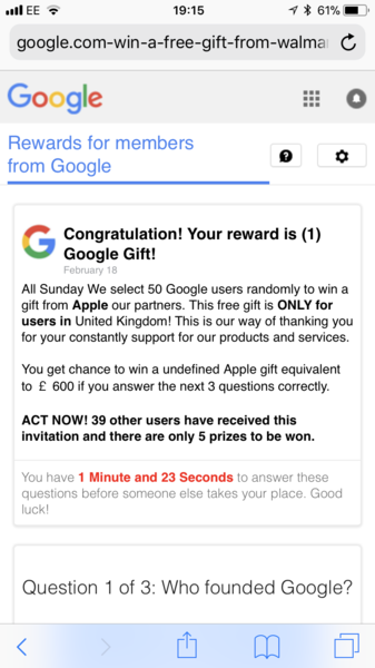 Oooh I won an iPhone!