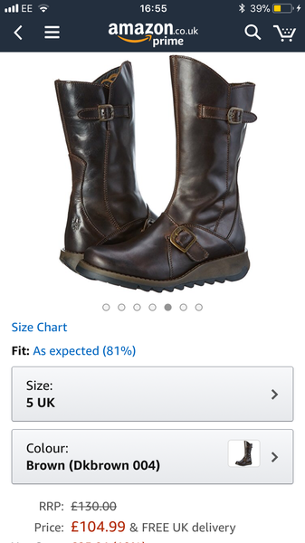 What brand of boots did I see?