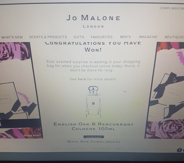 The Jo Malone Freebie game is back [UPDATE: But it's over now...]