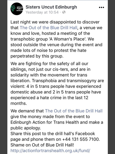 A Woman's Place - Edinburgh GRA meeting 14 Feb