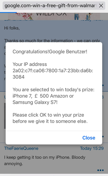 Oooh I won an iPhone!