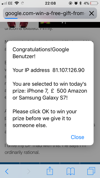 Oooh I won an iPhone!
