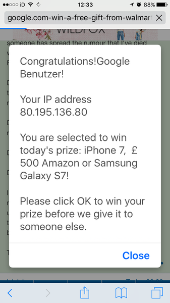 Oooh I won an iPhone!