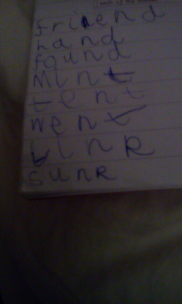 Year 1 writing samples.