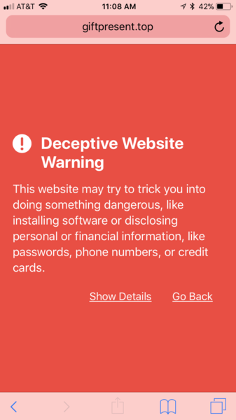 Anyone else getting this Pop up redirection scam?