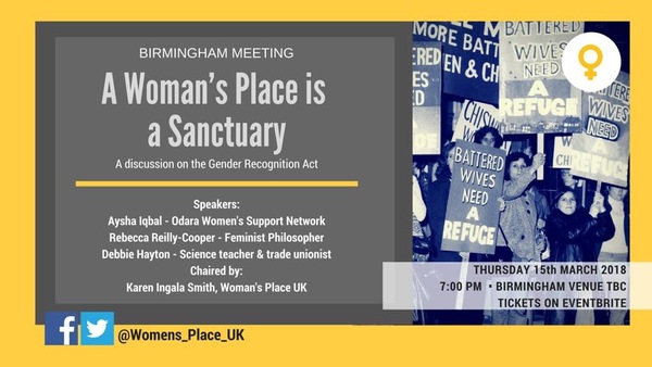 A Woman's Place, public meeting on the GRA in Birmingham!