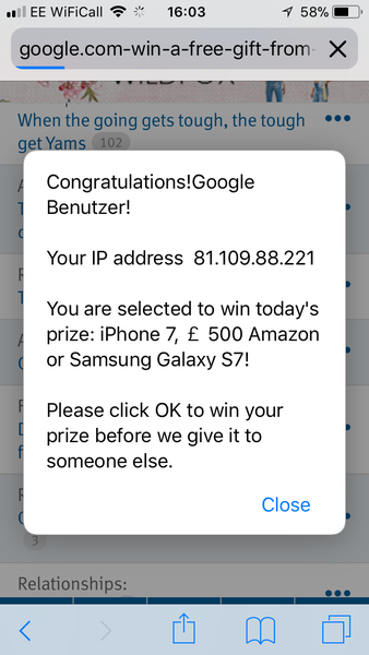 Oooh I won an iPhone!