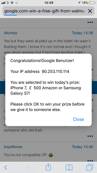 Oooh I won an iPhone!