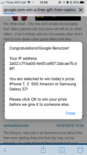 Oooh I won an iPhone!