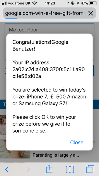 Oooh I won an iPhone!
