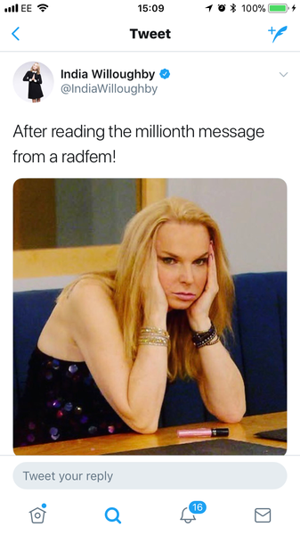 Fucking hell, India Willoughby is seriously slandering Karen Ingala Smith