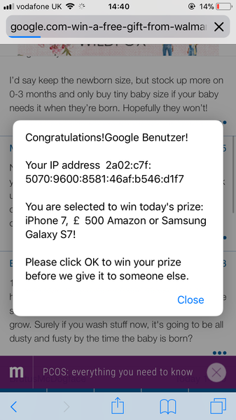 Oooh I won an iPhone!