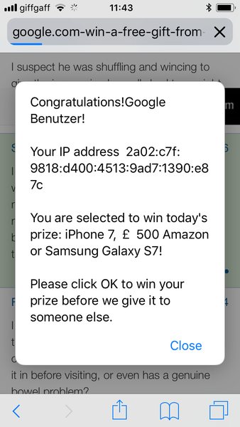 Oooh I won an iPhone!