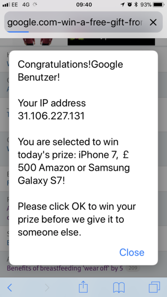 Oooh I won an iPhone!