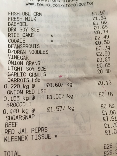 To wonder why Tescos wouldn't sell me a carrot?