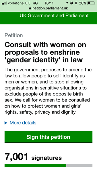 The self-ID petition is live #2