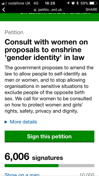 The self-ID petition is live #2
