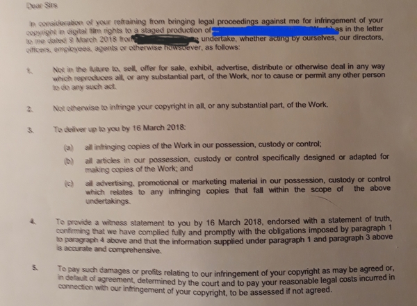 Can someone help re. this letter re copyright