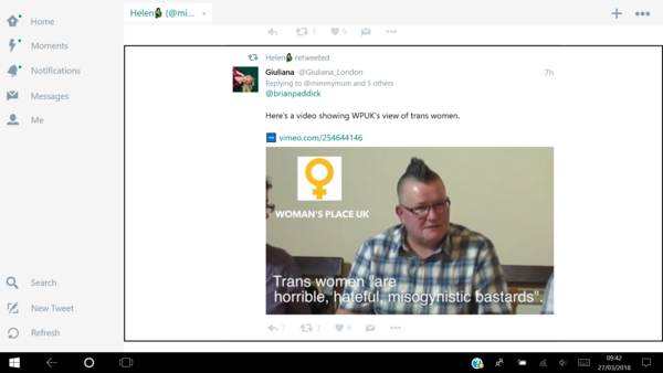 Brian Paddick asking for feminist views on Self Id