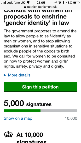 The self-ID petition is now live!