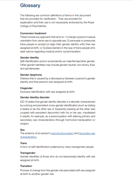 Royal College of Psychiatrists Statement