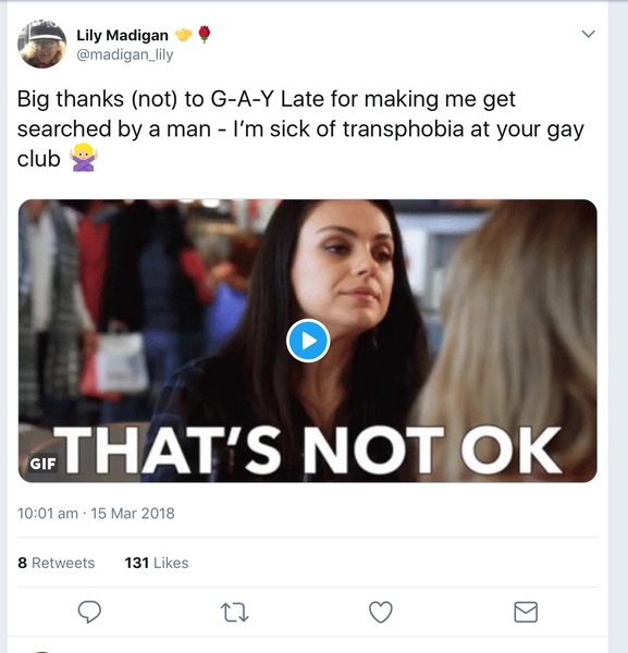 Madigan wants to be searched by a woman