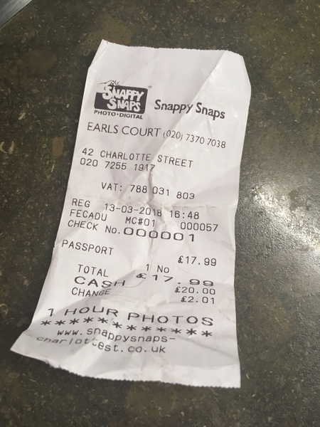 I just paid £17 to have my passport photo taken and it is NOT MY FACE