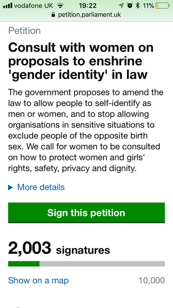 The self-ID petition is now live!