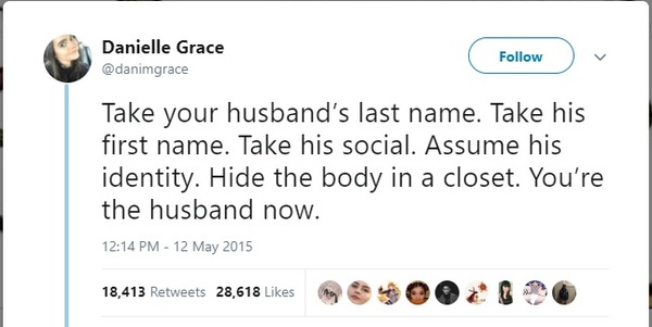 Taking husbands name