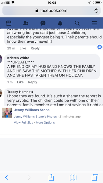 Four missing children in Merseyside