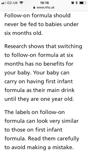 Follow on milk confusion