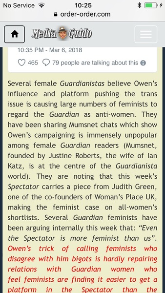 Sarah ditum and Hadley freeman gentle and amusing handing Owen Jones his arse on Twitter