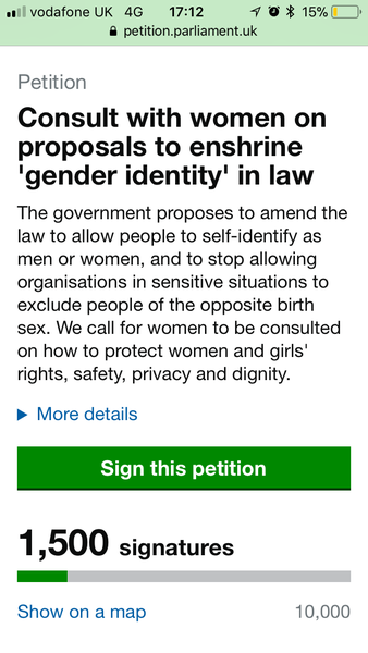 Petition to the government on self-ID