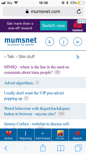 Mobile site gone a bit funny!