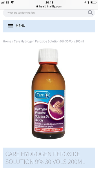 Is this the hydrogen peroxide I need for cleaning urine stains?