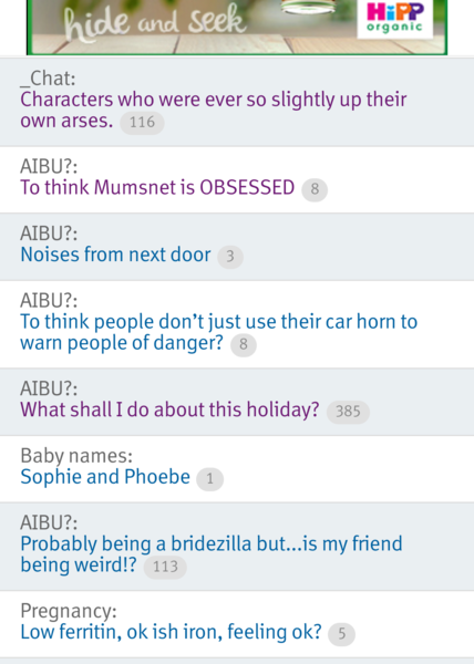 To think Mumsnet is OBSESSED